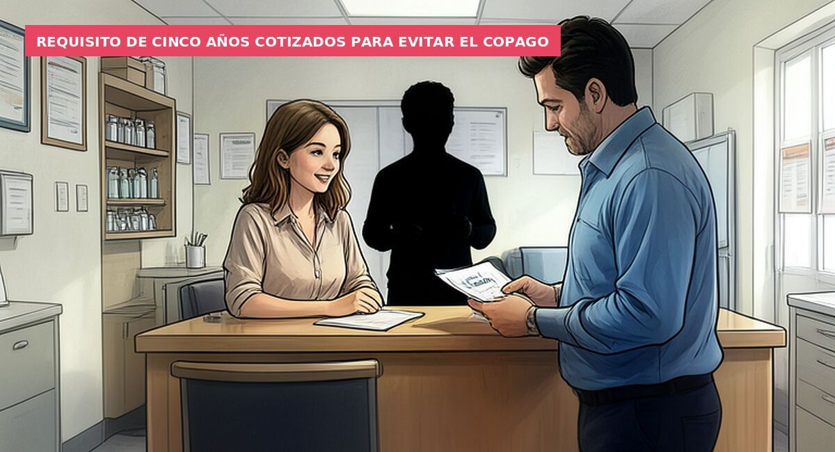 Requisito de cinco años cotizados para evitar el copago