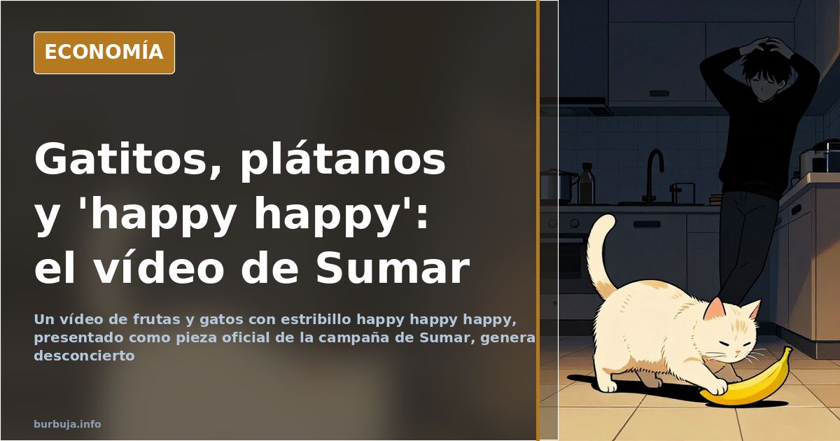 Frutas antropomórficas y un plátano con cara de gato en el vídeo de animación de la campaña electoral