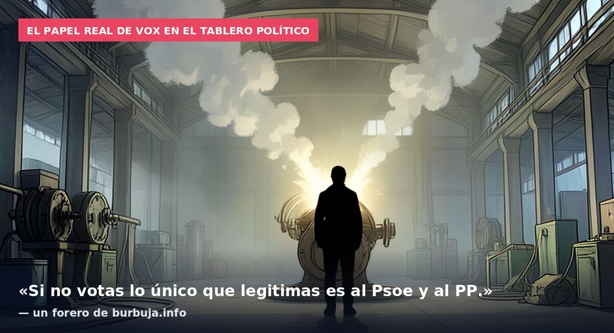 El papel real de VOX en el tablero político: «Si no votas lo único que legitimas es al Psoe y al PP.» — un forero de burbuja.info