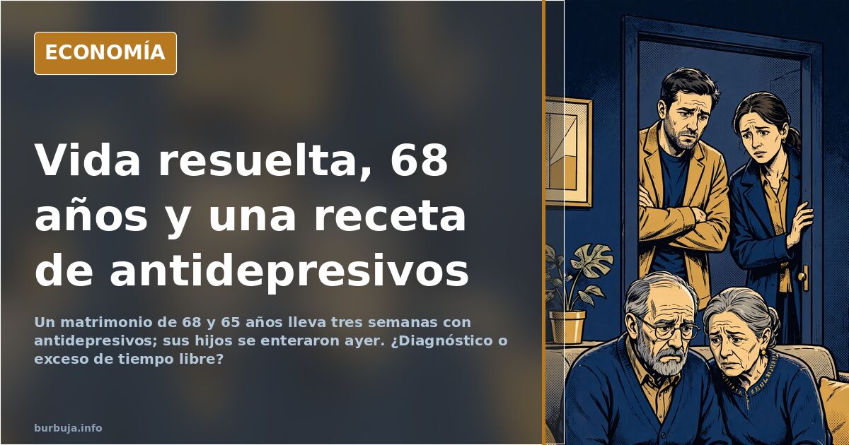 Vida resuelta a los 68 años y tres semanas de antidepresivos