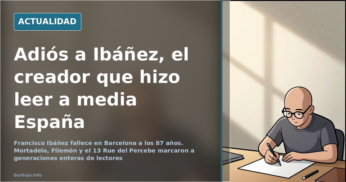 Ilustración de Mortadelo y Filemón con gesto de tristeza ante el fallecimiento del dibujante Francisco Ibáñez