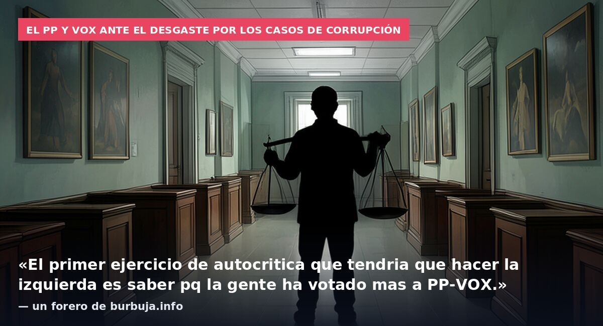 El PP y Vox ante el desgaste por los casos de corrupción: «El primer ejercicio de autocritica que tendria que hacer la izquierda es saber pq la gente ha votado mas a PP-VOX.» — un forero de burbuja.info