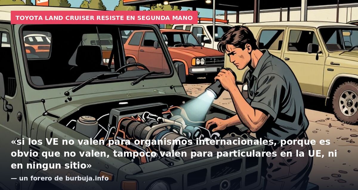 Toyota Land Cruiser resiste en segunda mano: «si los VE no valen para organismos internacionales, porque es obvio que no valen, tampoco valen para particulares en la UE, ni en ningun sitio» — un forero de burbuja.info