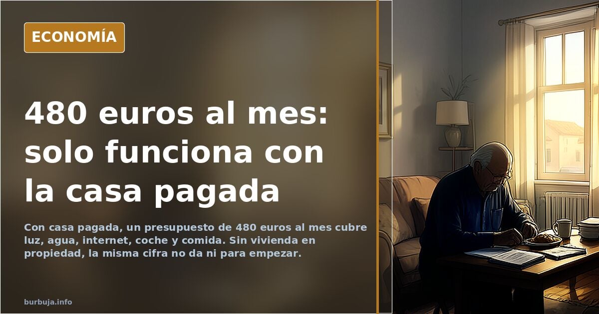 Vivir con 480 euros al mes: el cálculo que exige casa pagada