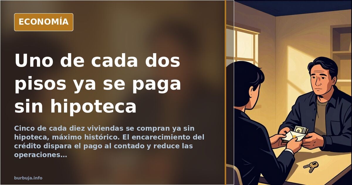 La compra de vivienda al contado marca máximos: 5 de cada 10