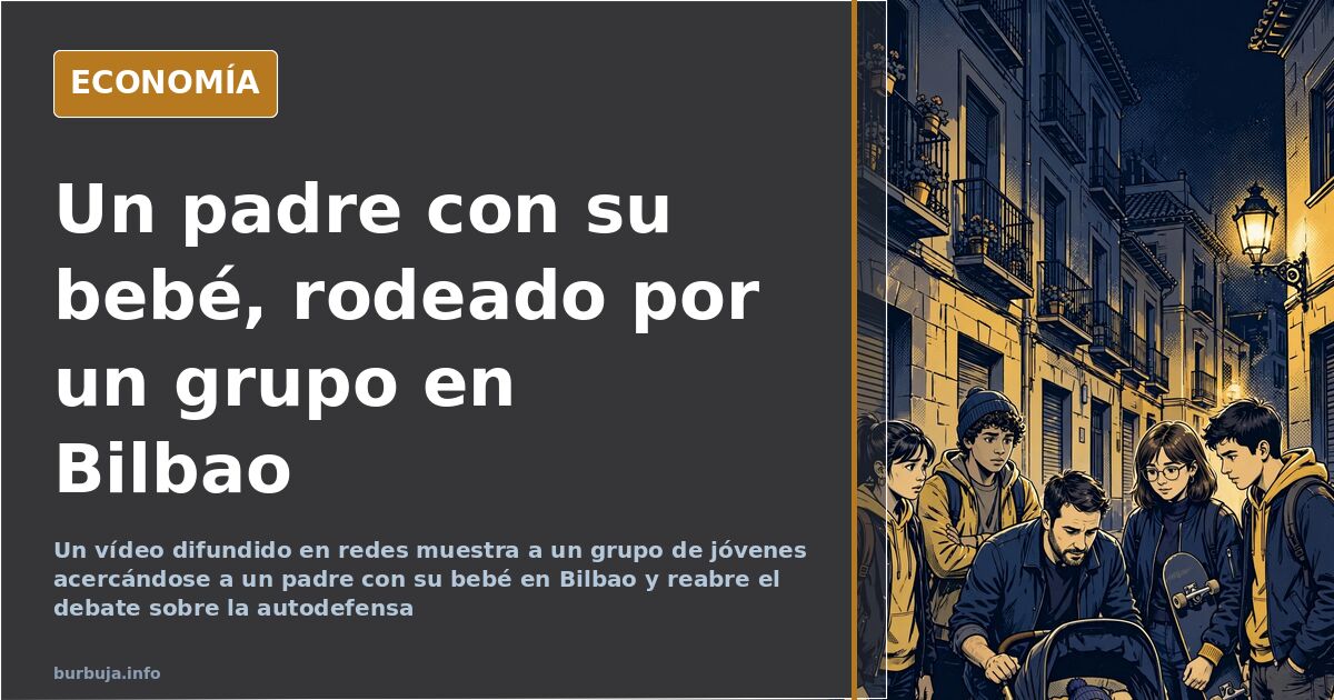 Jóvenes intentan intimidar a un padre con su bebé en Bilbao