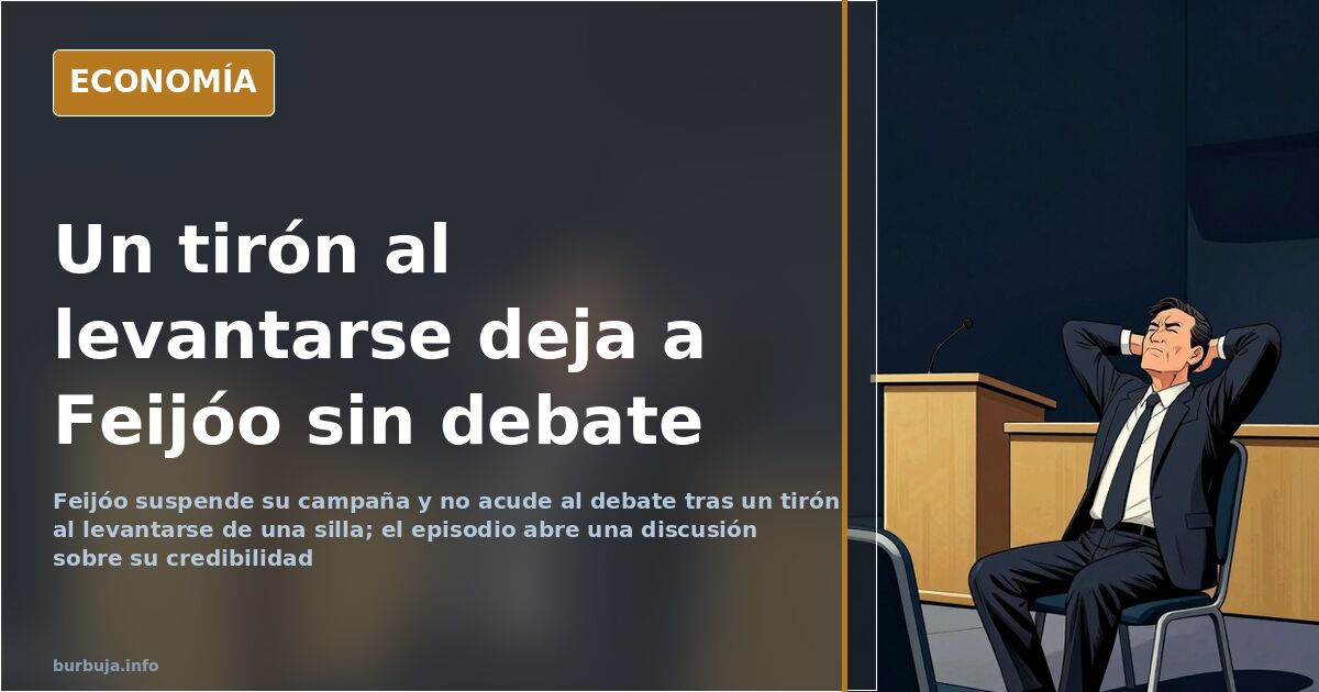 Feijóo cancela el debate tras un tirón al levantarse de una silla