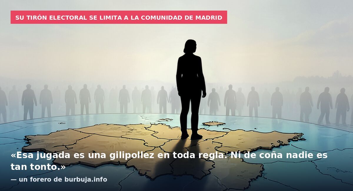 Su tirón electoral se limita a la Comunidad de Madrid: «Esa jugada es una gilipollez en toda regla. Ni de coña nadie es tan tonto.» — un forero de burbuja.info