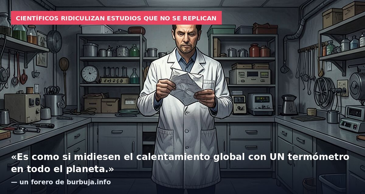 Científicos ridiculizan estudios que no se replican: «Es como si midiesen el calentamiento global con UN termómetro en todo el planeta.» — un forero de burbuja.info
