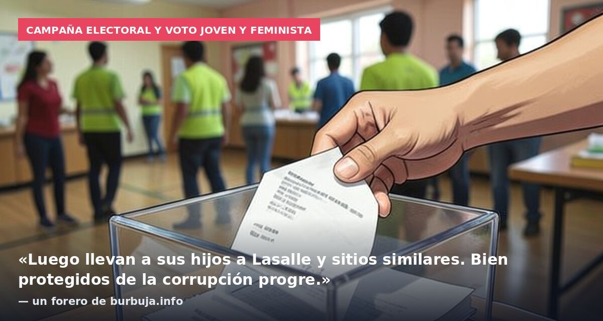 Campaña electoral y voto joven y feminista: «Luego llevan a sus hijos a Lasalle y sitios similares. Bien protegidos de la corrupción progre.» — un forero de burbuja.info