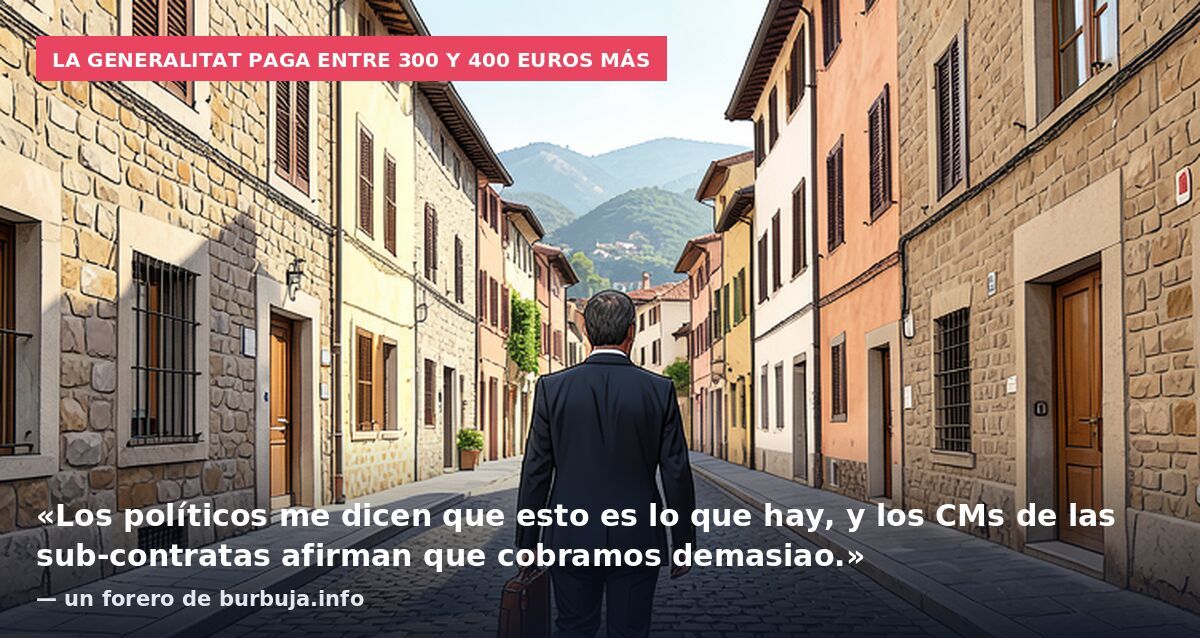 La Generalitat paga entre 300 y 400 euros más: «Los políticos me dicen que esto es lo que hay, y los CMs de las sub-contratas afirman que cobramos demasiao.» — un forero de burbuja.info