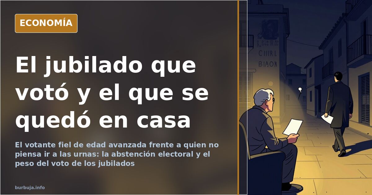 Un votante de edad avanzada deposita su papeleta en la urna de un colegio electoral a primera hora, con otros vecinos al fond