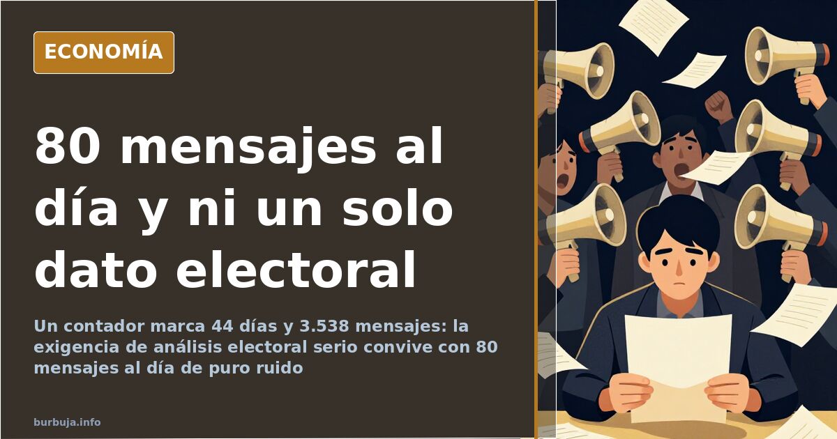 80 mensajes al día de opinión y ni un solo dato electoral