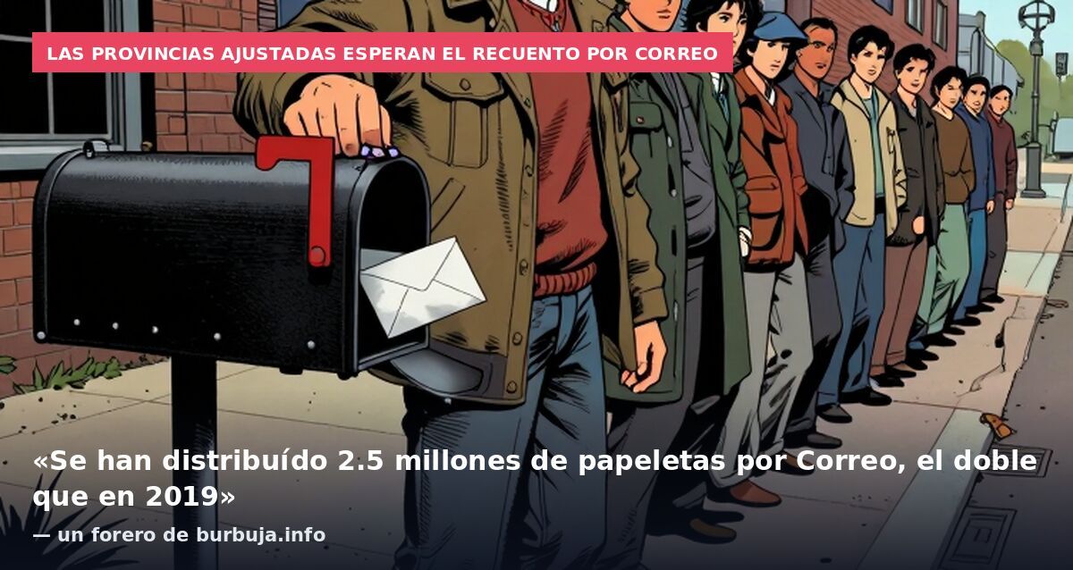 Las provincias ajustadas esperan el recuento por correo: «Se han distribuído 2.5 millones de papeletas por Correo, el doble que en 2019» — un forero de burbuja.info