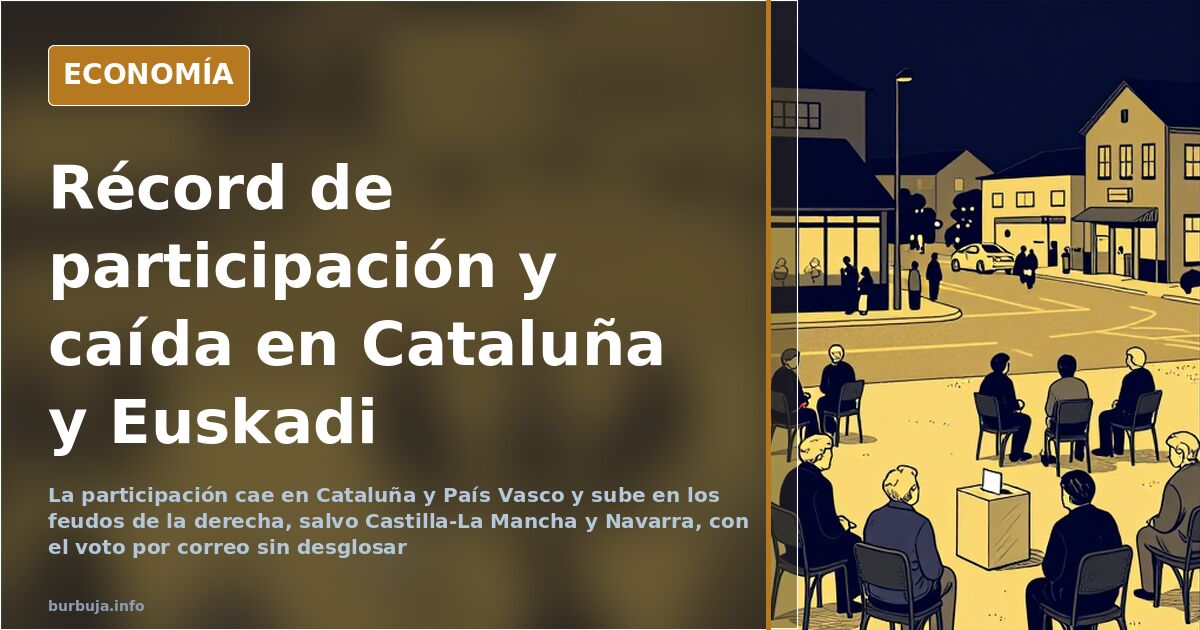 Mapa de participación electoral del 23 de julio con descenso en Cataluña, País Vasco y Madrid