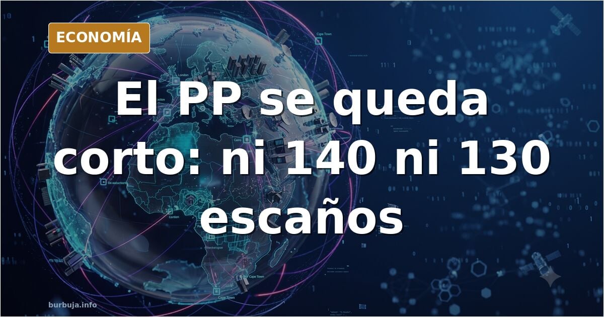 Gráfico de escaños del PP y Vox en las elecciones generales, con la línea de mayoría absoluta sin alcanzar