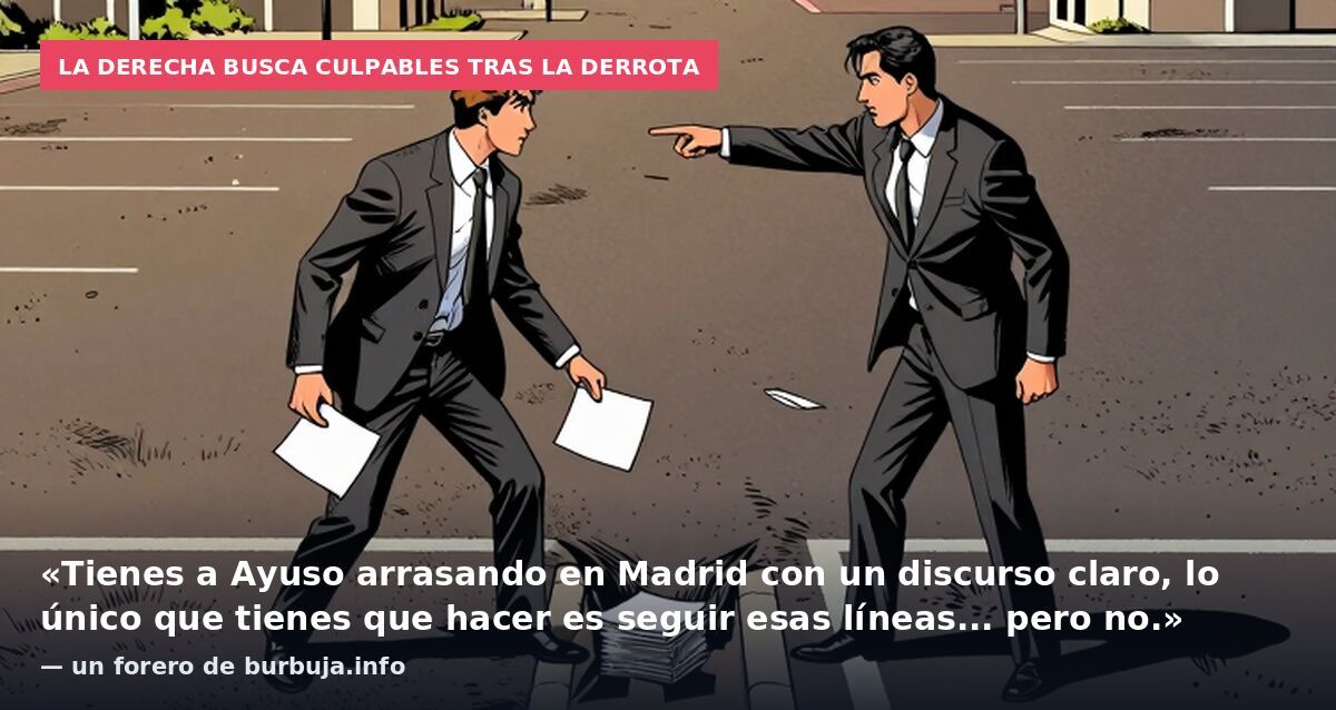 La derecha busca culpables tras la derrota: «Tienes a Ayuso arrasando en Madrid con un discurso claro, lo único que tienes que hacer es seguir esas líneas... pero no.» — un forero de burbuja.info