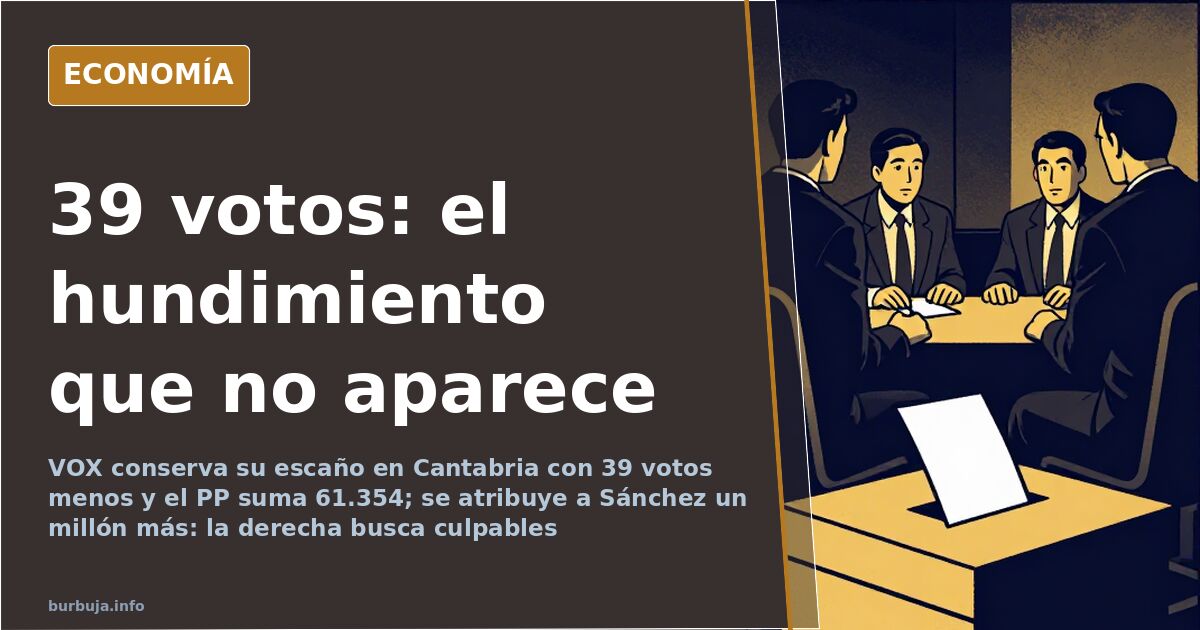 VOX pierde 39 votos en Cantabria y la derecha busca culpables