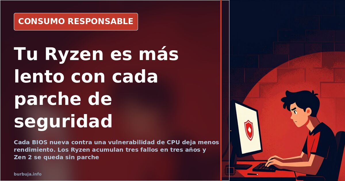 Procesador AMD Ryzen instalado en el zócalo de una placa base, con la pantalla de configuración de la BIOS abierta al fondo