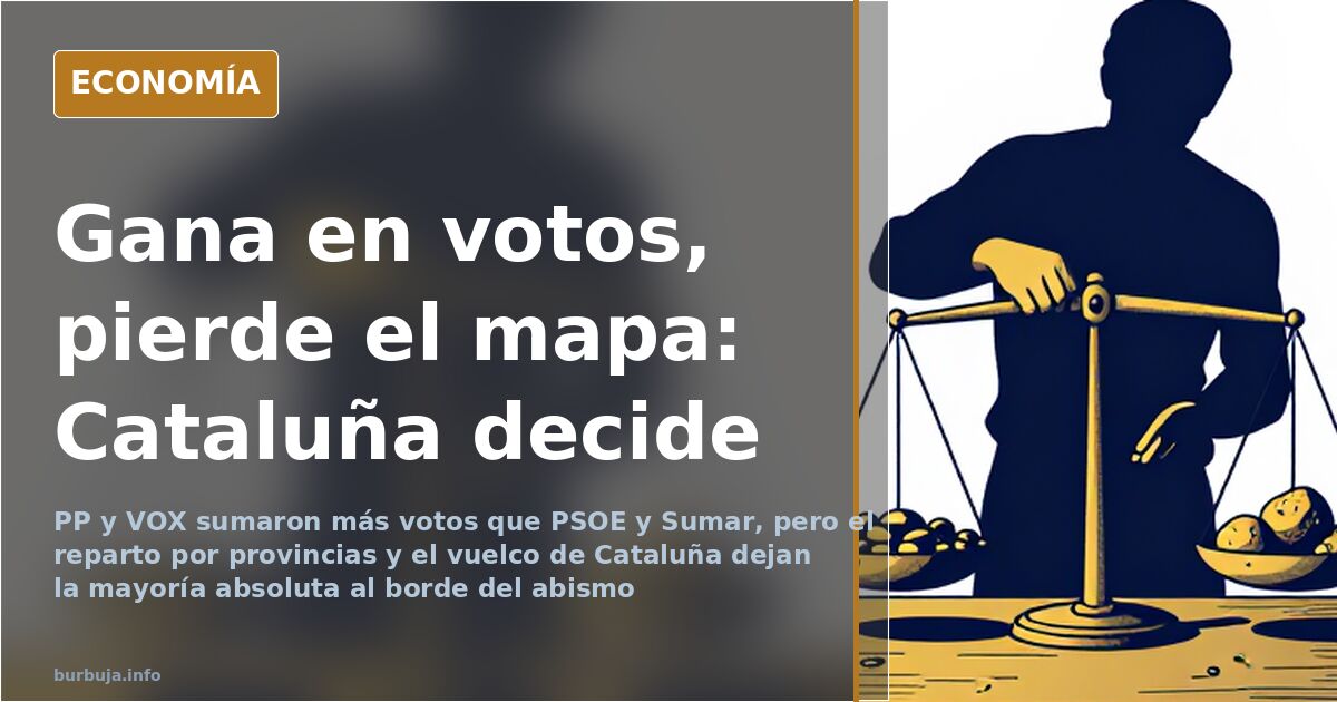 Gana la derecha en votos y pierde el mapa por Cataluña