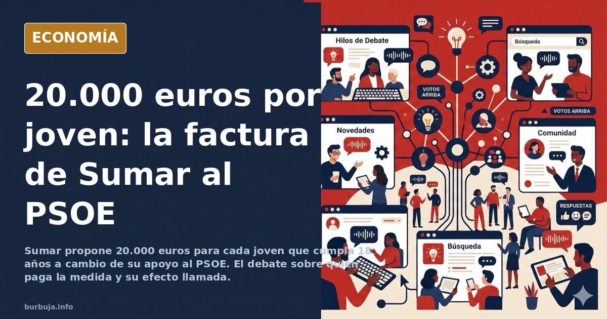 Sumar propone 20.000 euros para jóvenes y el PSOE paga el precio