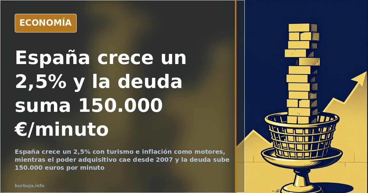 El PIB crece un 2,5% y la deuda 150.000 euros por minuto