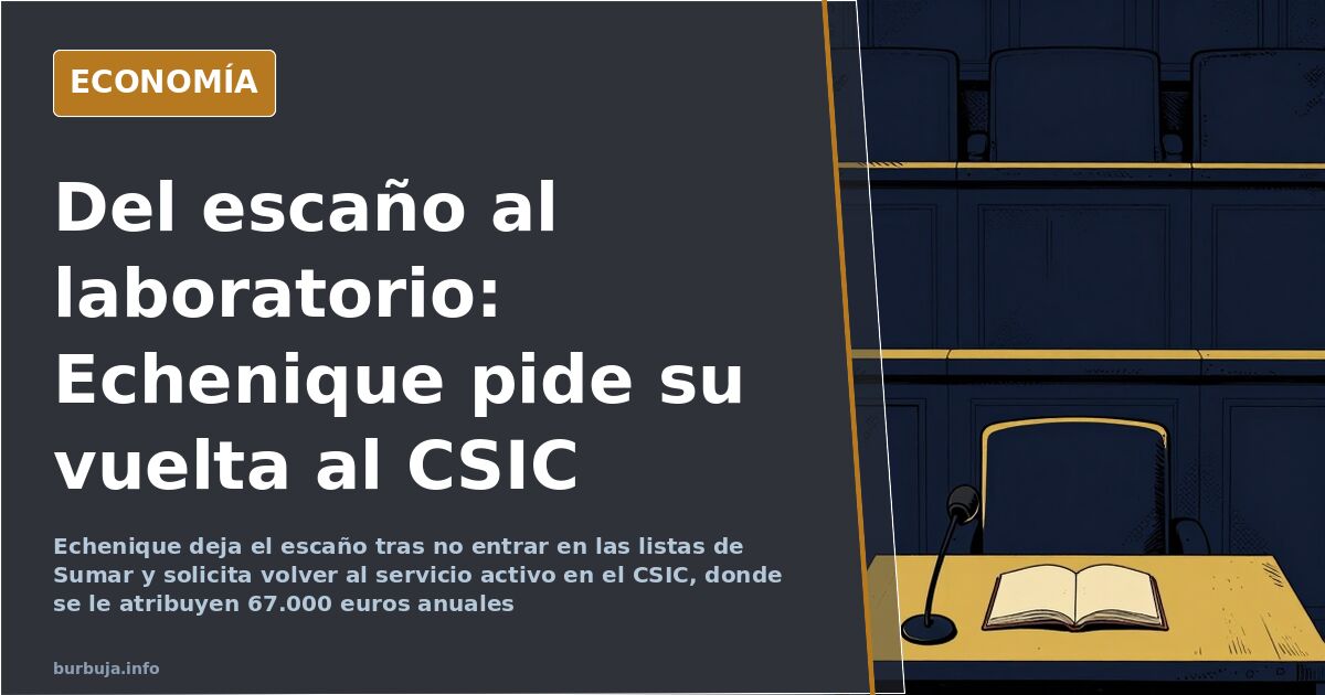 Echenique pide volver al CSIC tras cuatro años en el Congreso