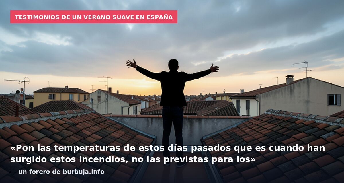 Testimonios de un verano suave en España: «Pon las temperaturas de estos días pasados que es cuando han surgido estos incendios, no las previstas para los» — un forero de burbuja.info