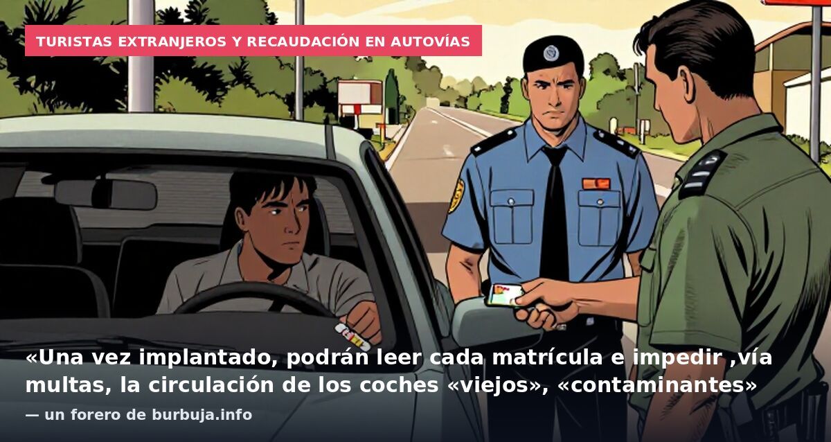 Turistas extranjeros y recaudación en autovías: «Una vez implantado, podrán leer cada matrícula e impedir ,vía multas, la circulación de los coches «viejos», «contaminantes» — un forero de burbuja.info