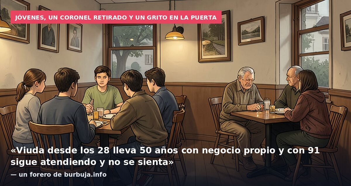 Jóvenes, un coronel retirado y un grito en la puerta: «Viuda desde los 28 lleva 50 años con negocio propio y con 91 sigue atendiendo y no se sienta» — un forero de burbuja.info