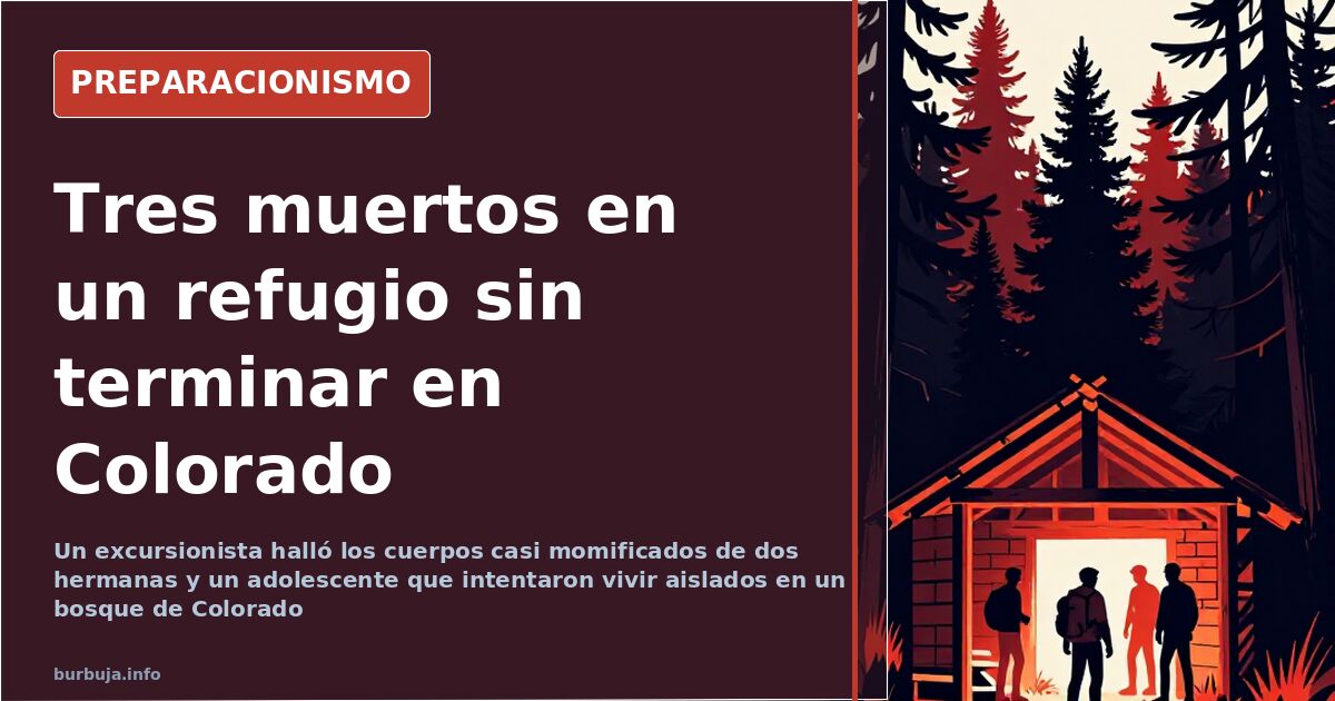 Refugio improvisado en un bosque de Colorado donde dos hermanas y un adolescente intentaron vivir aislados