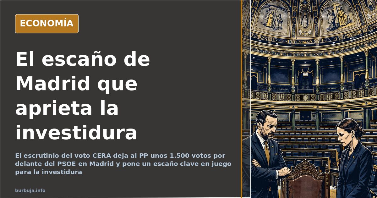 Voto CERA en Madrid: PP aventaja al PSOE por 1.500 votos