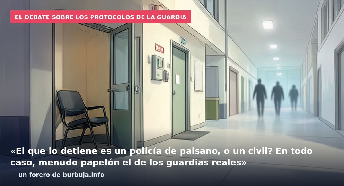 El debate sobre los protocolos de la guardia: «El que lo detiene es un policía de paisano, o un civil? En todo caso, menudo papelón el de los guardias reales» — un forero de burbuja.info