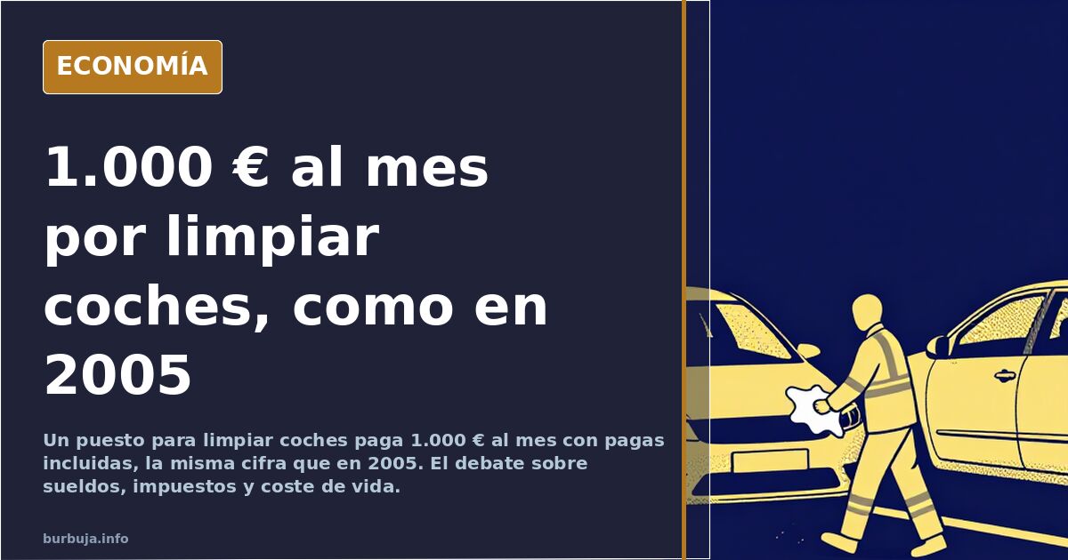 Limpiar coches por 1.000 € al mes: el mismo sueldo que en 2005