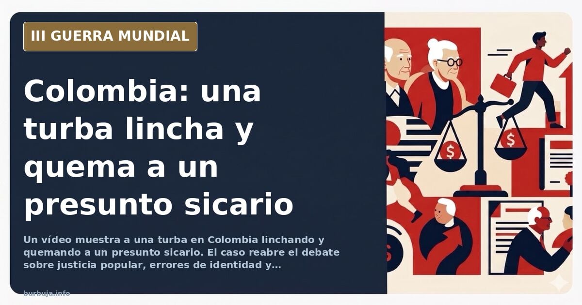 Un presunto sicario, linchado y quemado por una turba en Colombia
