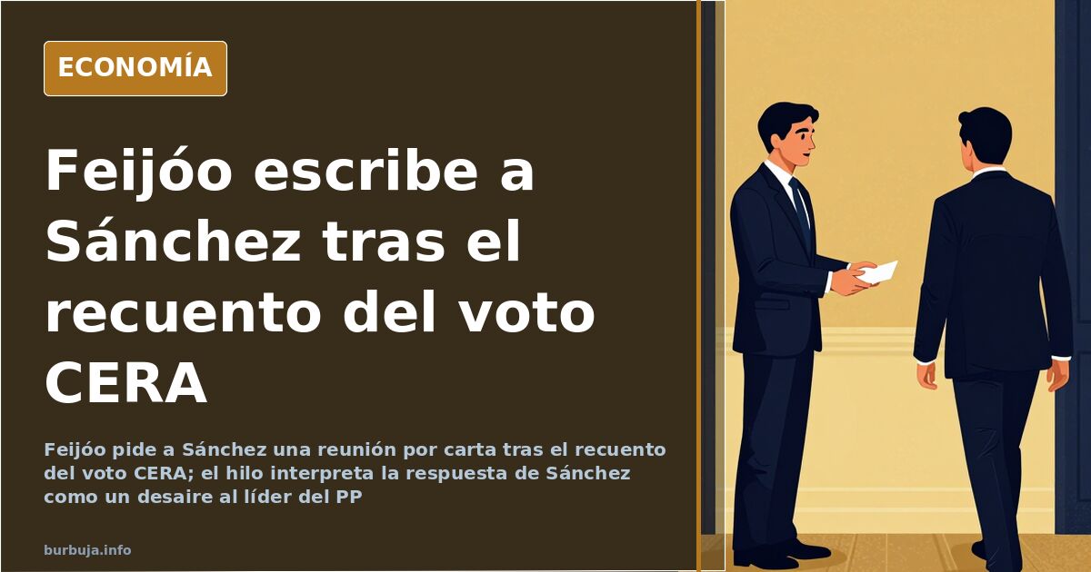 Feijóo pide a Sánchez una reunión por carta tras el voto CERA