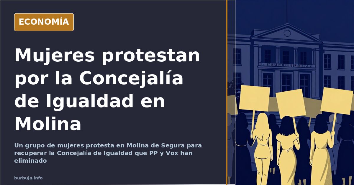 Grupo de mujeres protesta en Molina de Segura para recuperar la Concejalía de Igualdad eliminada por PP y Vox