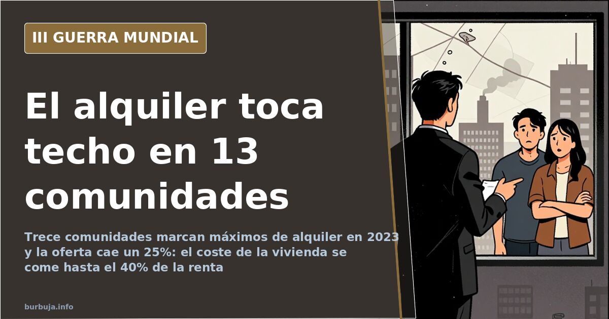 El alquiler marca máximos en 13 comunidades en 2023