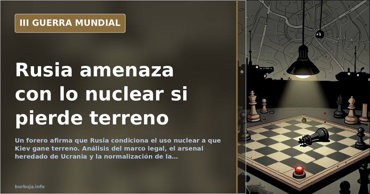 «Si Kiev gana terreno, no habría otra solución»: la amenaza nuclear rusa