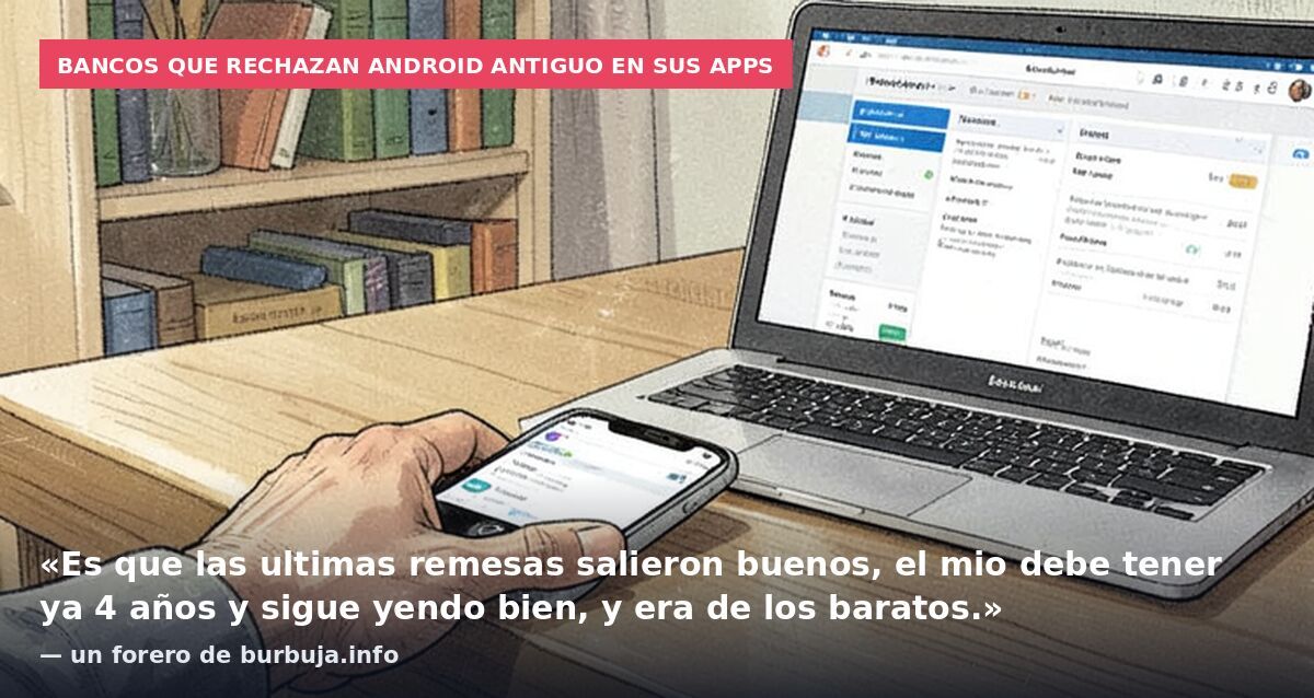 Bancos que rechazan Android antiguo en sus apps: «Es que las ultimas remesas salieron buenos, el mio debe tener ya 4 años y sigue yendo bien, y era de los baratos.» — un forero de burbuja.info