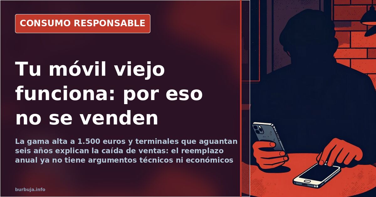 Varios teléfonos móviles antiguos y modernos sobre una mesa, mostrando la longevidad de los terminales de gama media