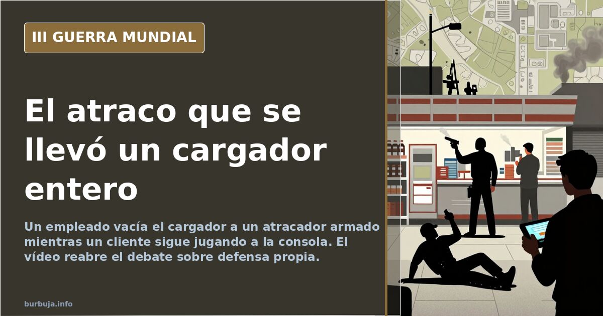 Atraco armado en una tienda: cargador entero y cliente impasible