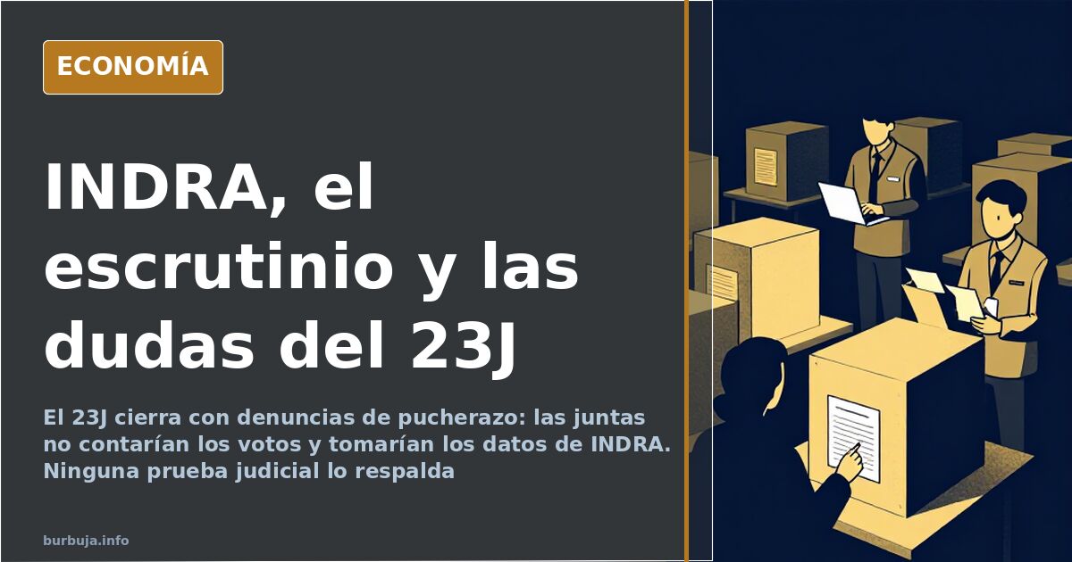 Mesas electorales con actas y papeletas, imagen de archivo que ilustra las denuncias de fraude en el recuento del 23J