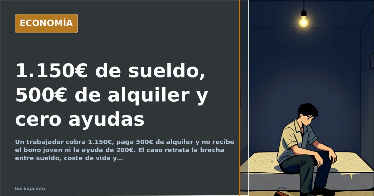 El mileurista que sostiene España y no cobra el bono de alquiler