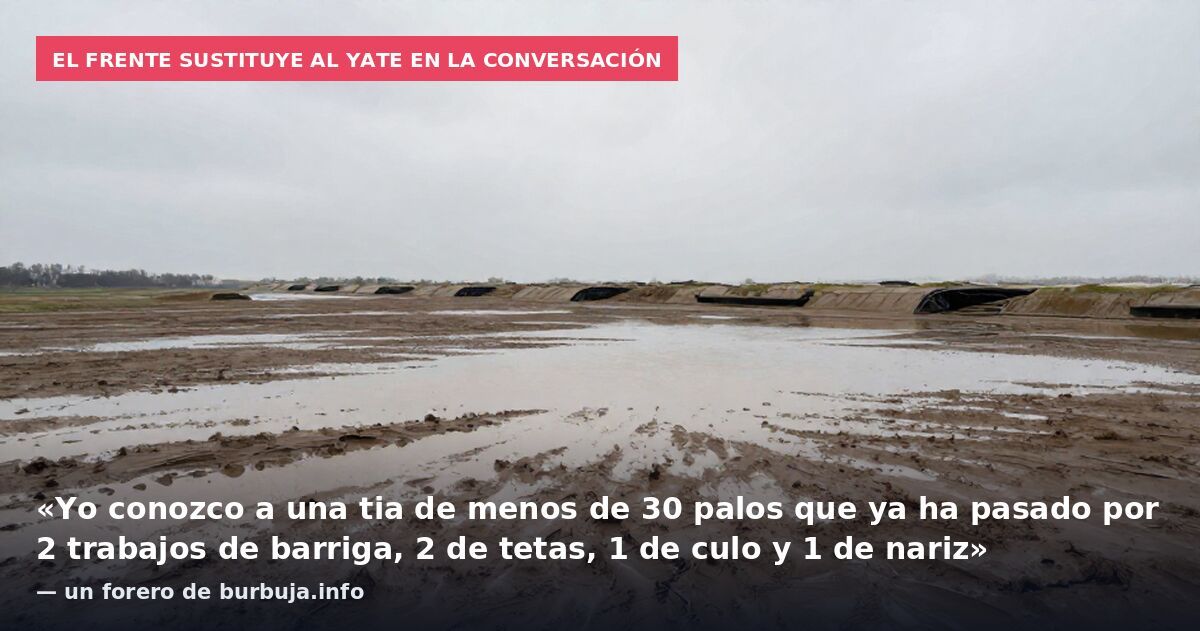 El frente sustituye al yate en la conversación: «Yo conozco a una tia de menos de 30 palos que ya ha pasado por 2 trabajos de barriga, 2 de tetas, 1 de culo y 1 de nariz» — un forero de burbuja.info