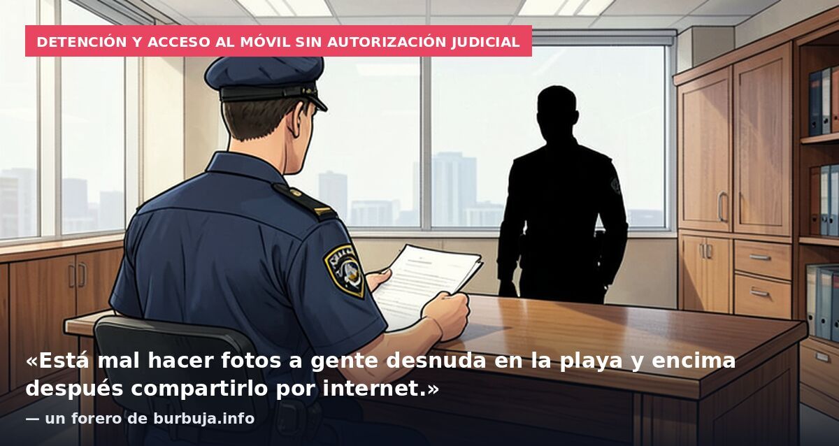 Detención y acceso al móvil sin autorización judicial: «Está mal hacer fotos a gente desnuda en la playa y encima después compartirlo por internet.» — un forero de burbuja.info