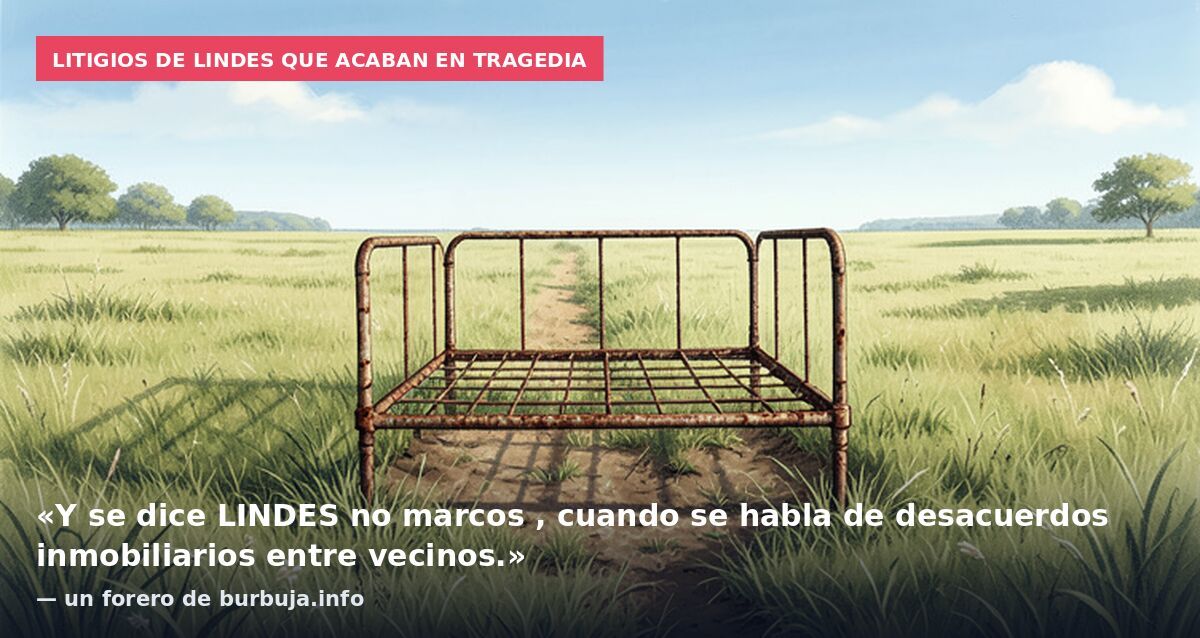 Litigios de lindes que acaban en tragedia: «Y se dice LINDES no marcos , cuando se habla de desacuerdos inmobiliarios entre vecinos.» — un forero de burbuja.info