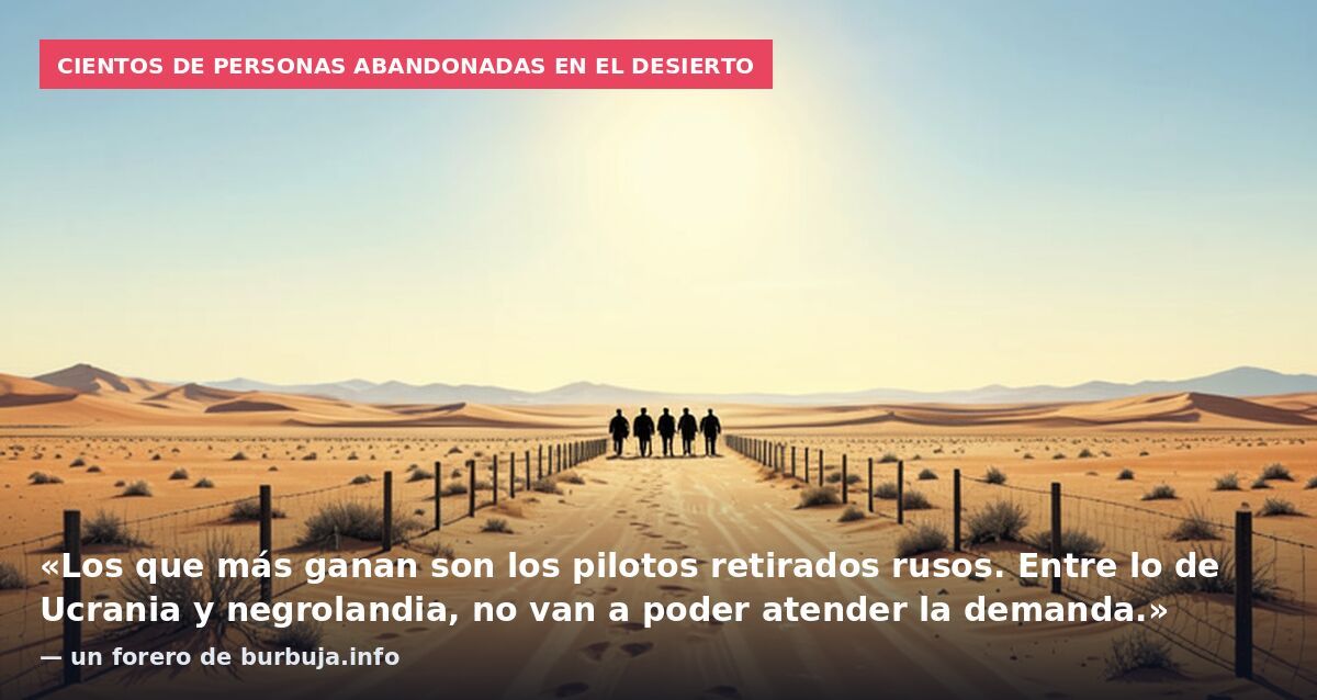 Cientos de personas abandonadas en el desierto: «Los que más ganan son los pilotos retirados rusos. Entre lo de Ucrania y negrolandia, no van a poder atender la demanda.» — un forero de burbuja.info