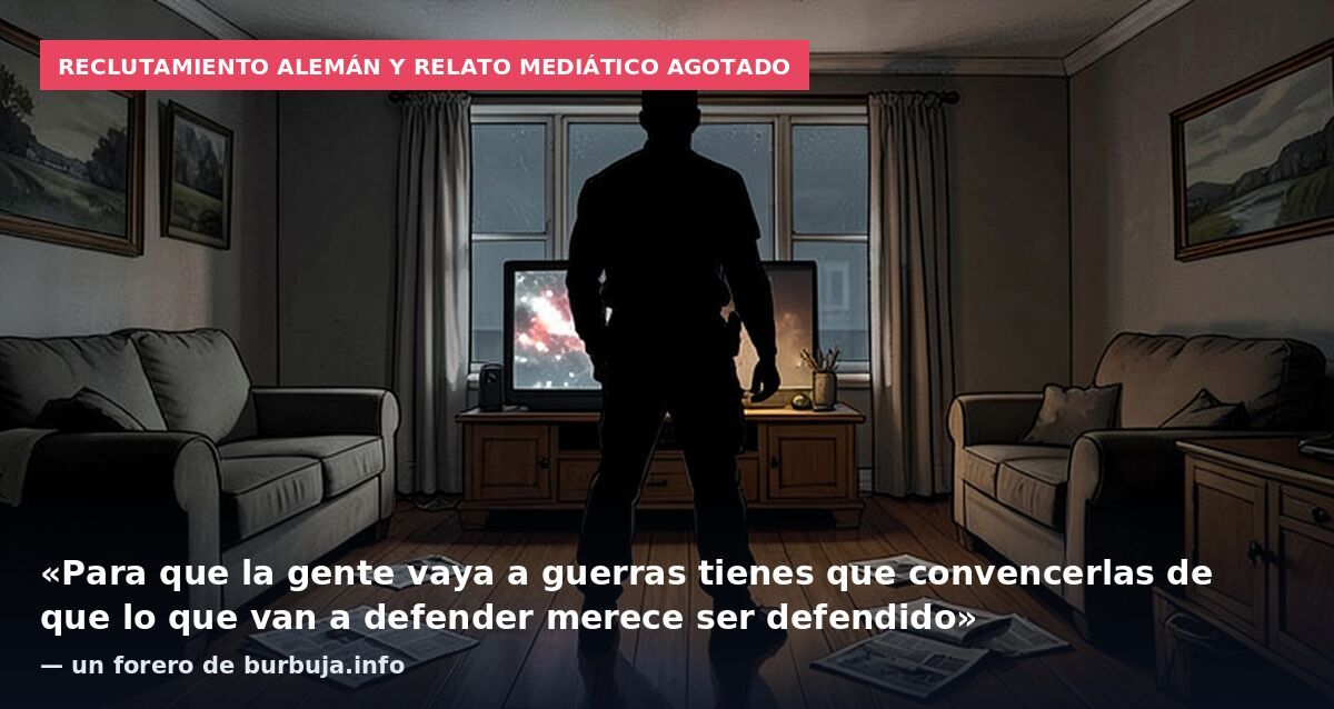 Reclutamiento alemán y relato mediático agotado: «Para que la gente vaya a guerras tienes que convencerlas de que lo que van a defender merece ser defendido» — un forero de burbuja.info