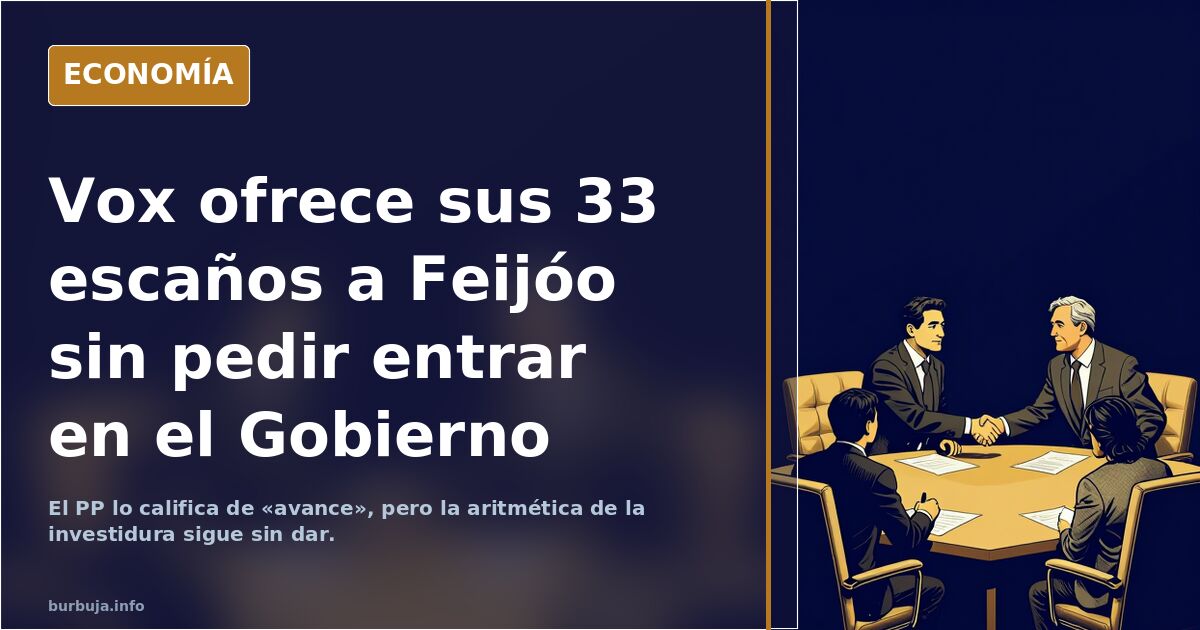Vox ofrece sus 33 diputados a Feijóo sin exigir entrar en el Gobierno